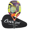 Beach Tennis Racket - Carbon Fiber Beach Tennis Paddle with Sand Grit Surface - Soft EVA Racquet - Lightweight Beach Tennis Equipment