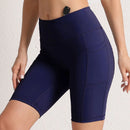 S-3XL Women Shorts with 3 Pockets Stretch High Waist Cycling Tights 14 Solid Color Slim Leggings Female Exercise Clothing