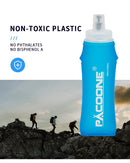 PACOONE Camping 600ml Soft Water Bottle Drinking Sport Folding Bag Flask Outdoor Running Hydration Pack Waist Bicycle BPA Free
