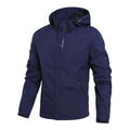 Men's Fashionable Waterproof Windproof Jacket Hooded Outdoor Hiking Camping Sports Windbreaker Jacket Lightweight Jacket