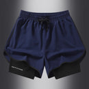 Fake two pieces of summer sports shorts, men's and women's quick drying three point running training itness lining American b