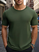 Men's Casual Breathable T-shirt Summer Breathable Quick Dry Short Sleeved Tops Outdoor Workout Gym Fitness Marathon Sport Tees