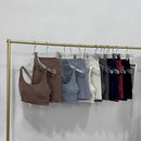 SOISOU Nylon Gym Yoga Set Women's Tracksuit Cycling Shorts Set Tight Elastic Short Chest Pad Removable Bra Womens Clothing