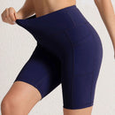 S-3XL Women Shorts with 3 Pockets Stretch High Waist Cycling Tights 14 Solid Color Slim Leggings Female Exercise Clothing