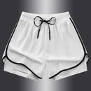 Fake two pieces of summer sports shorts, men's and women's quick drying three point running training itness lining American b