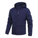 Men's Fashionable Waterproof Windproof Jacket Hooded Outdoor Hiking Camping Sports Windbreaker Jacket Lightweight Jacket
