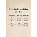 Kit 3 Tops Com Bojo Esportivo Fitness