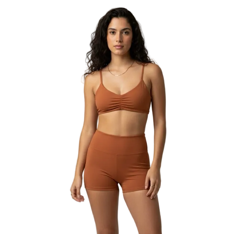 Conjunto fitness academia poliamida top bojo removível + short 0 transparência compressão UV50+ 28