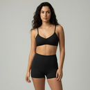 Conjunto fitness academia poliamida top bojo removível + short 0 transparência compressão UV50+ 28