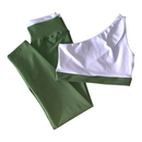 conjunto bicolor academia calça e top alta compressão