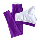 conjunto bicolor academia calça e top alta compressão zero transparencia fitness