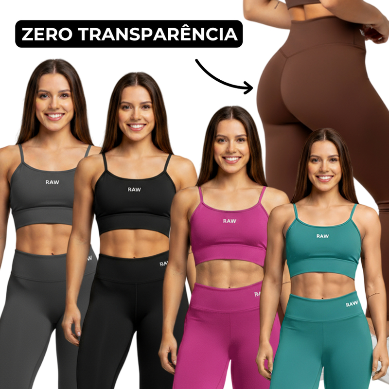 Conjunto Academia Top e Calça Legging Fitness Zero Transparência