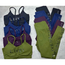 Conjunto Fitness Poliamida Premium Top E Legging Cintura Alta Blackout Academia