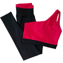 conjunto bicolor academia calça e top alta compressão