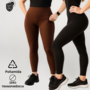 Kit 2 Legging Feminina Poliamida Zero Transparência Academia