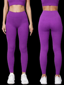 Calça Legging Sem a Costura no bumbum Canelada Feminina Cintura Alta Academia Fitness Leg Confortável