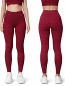 Calça Legging Sem a Costura no bumbum Canelada Feminina Cintura Alta Academia Fitness Leg Confortável
