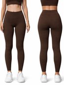 Calça Legging Sem a Costura no bumbum Canelada Feminina Cintura Alta Academia Fitness Leg Confortável