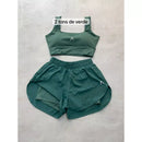 Conjunto de Short Duplo em Poliamida e Tactel