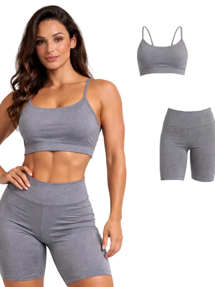 Kit Top + Short Suplex Cintura Alta Fitness