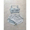 Conjunto de Short Duplo em Poliamida e Tactel