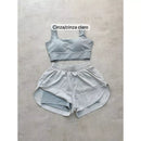 Conjunto de Short Duplo em Poliamida e Tactel