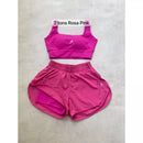 Conjunto de Short Duplo em Poliamida e Tactel