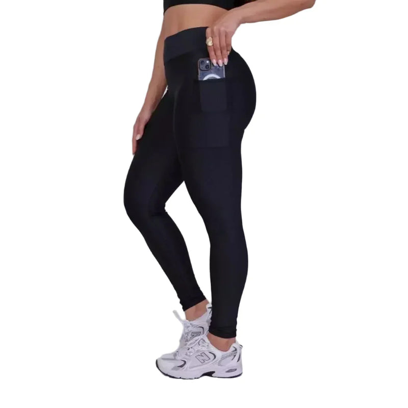 Calça Legging Suplex Cós Alto com Bolso