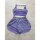 Conjunto de Short Duplo em Poliamida e Tactel