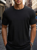 Men's Casual Breathable T-shirt Summer Breathable Quick Dry Short Sleeved Tops Outdoor Workout Gym Fitness Marathon Sport Tees