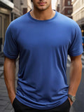 Men's Casual Breathable T-shirt Summer Breathable Quick Dry Short Sleeved Tops Outdoor Workout Gym Fitness Marathon Sport Tees