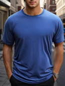 Men's Casual Breathable T-shirt Summer Breathable Quick Dry Short Sleeved Tops Outdoor Workout Gym Fitness Marathon Sport Tees