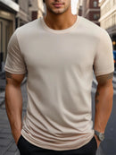 Men's Casual Breathable T-shirt Summer Breathable Quick Dry Short Sleeved Tops Outdoor Workout Gym Fitness Marathon Sport Tees