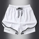 Fake two pieces of summer sports shorts, men's and women's quick drying three point running training itness lining American b