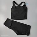 2PCS  Women Yoga Set Workout Sports Bra Set Sportswear Gym Clothing Fitness Long Sleeve Crop Top High Waist Shorts Sports Suits