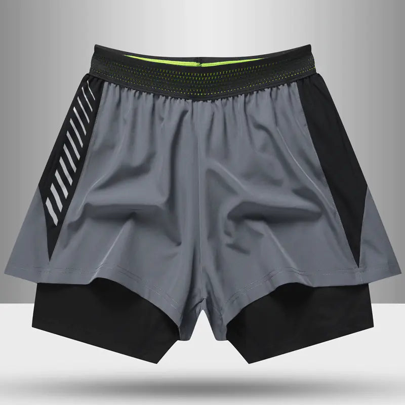 Men's Anti-Glare Lined Fitness Running Shorts