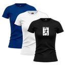 KIT 3 Camisetas Corrida Dry Fit Baby Look Feminina