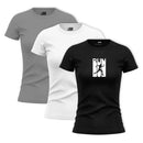 KIT 3 Camisetas Corrida Dry Fit Baby Look Feminina