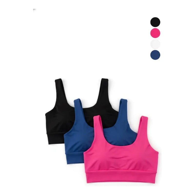 Kit 3 Tops Cropped Fitness Sem Bojo