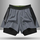 Men's Anti-Glare Lined Fitness Running Shorts